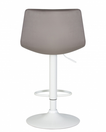 Барный стул на газлифте DOBRIN TAILOR WHITE LM-5017, серый велюр, белое основание