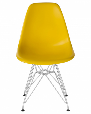 Обеденный стул DOBRIN DSR, ножки хром, цвет желтый пластик (Y-01)  