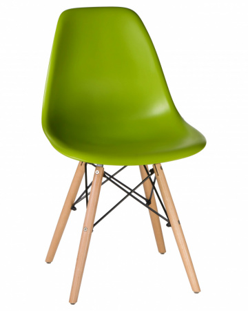 Обеденный стул DOBRIN DSW, ножки светлый бук, цвет салатовый (G-08) пластик 