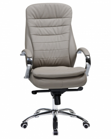 Офисное кресло для руководителей DOBRIN LYNDON LMR-108F серый, основание хром сталь