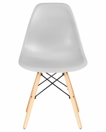 Обеденный стул DOBRIN DSW, ножки светлый бук, цвет светло-серый (GR-01) пластик 