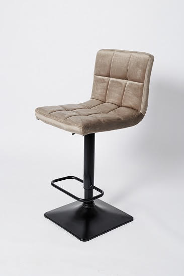 Барный стул на газлифте BN-1012 RQ, темно-бежевый вельвет, цвет основания черный