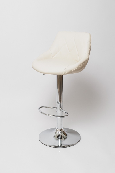 Барный стул на газлифте BN-1054, бежевый, цвет основания хром