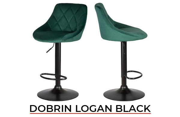 Большое поступление !!! Барный стул на газлифте DOBRIN LOGAN BLACK _ BlackBase