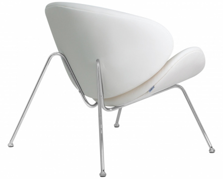 Кресло дизайнерское DOBRIN EMILY LMO-72 белый винил (YP17), хромированная сталь
