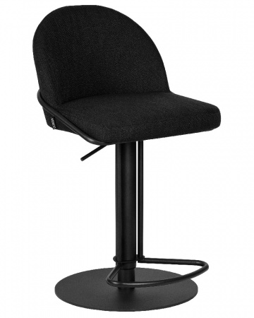 Барный стул на газлифте DOBRIN OLIVER, черная ткань (SLR-10), черное основание
