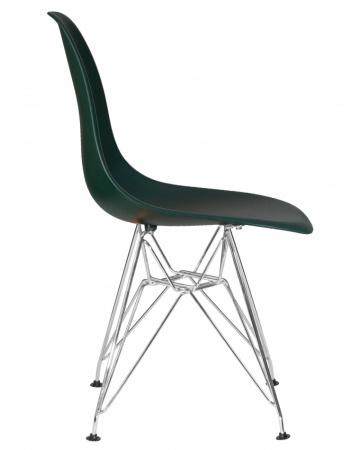 Обеденный стул DOBRIN DSR, ножки хром, цвет тёмно-зеленый пластик (G-13)  