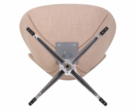 Кресло дизайнерское DOBRIN SWAN LMO-69A, бежевая ткань IF1, алюминиевое основание