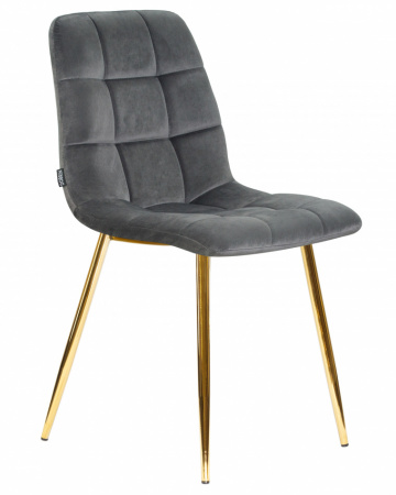 Обеденный стул DOBRIN ALEX, золотые ножки, темно-серый велюр (V108-91)