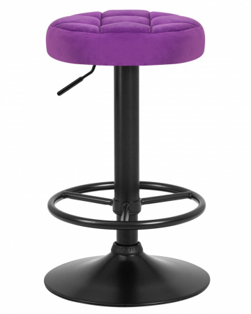 Барный табурет на газлифте DOBRIN BRUNO BLACK, цвет сиденья фиолетовый велюр (MJ9-58), цвет основания черный