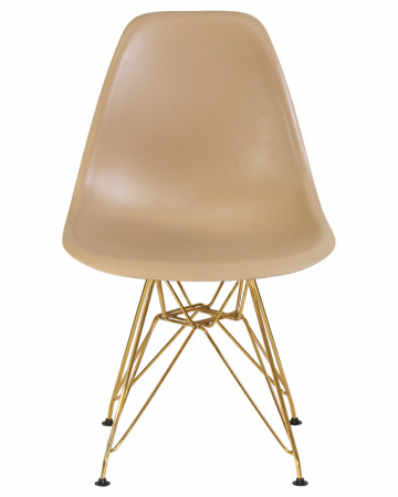Обеденный стул DOBRIN DSR, ножки золотые, цвет бежевый пластик (GR-03)
