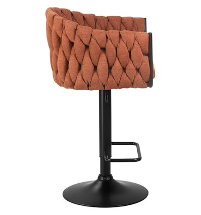 Барный стул на газлифте DOBRIN LEON LM-9690 оранжевая ткань, черное основание