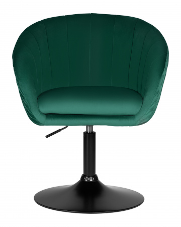 Кресло дизайнерское DOBRIN EDISON BLACK LM-8600_BlackBase, зеленый велюр (1922-9), цвет основания черный