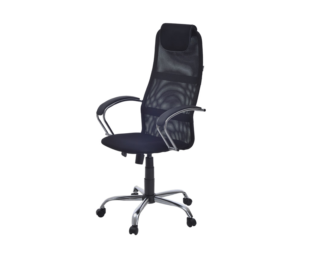 Кресло офисное БУН TW №9, сетчатая ткань черная,/хром