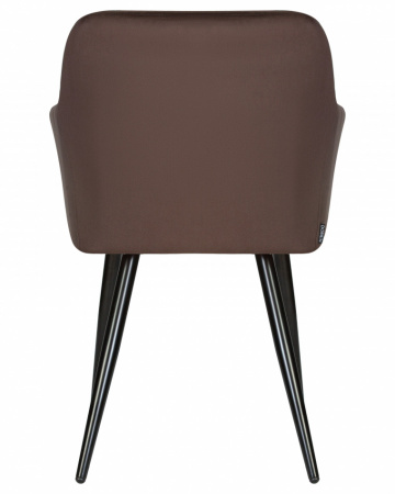 Обеденный стул DOBRIN 8266-LML ROBERT, черные матовые ножки, велюр V108-76 Горький шоколад