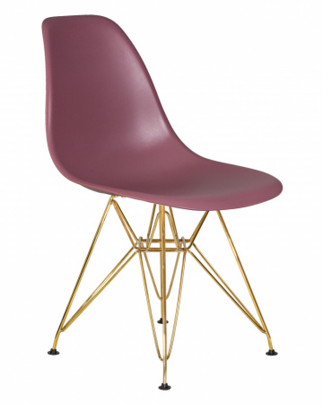 Обеденный стул DOBRIN DSR, ножки золотые, цвет пыльная роза пластик (NX-P-11)  