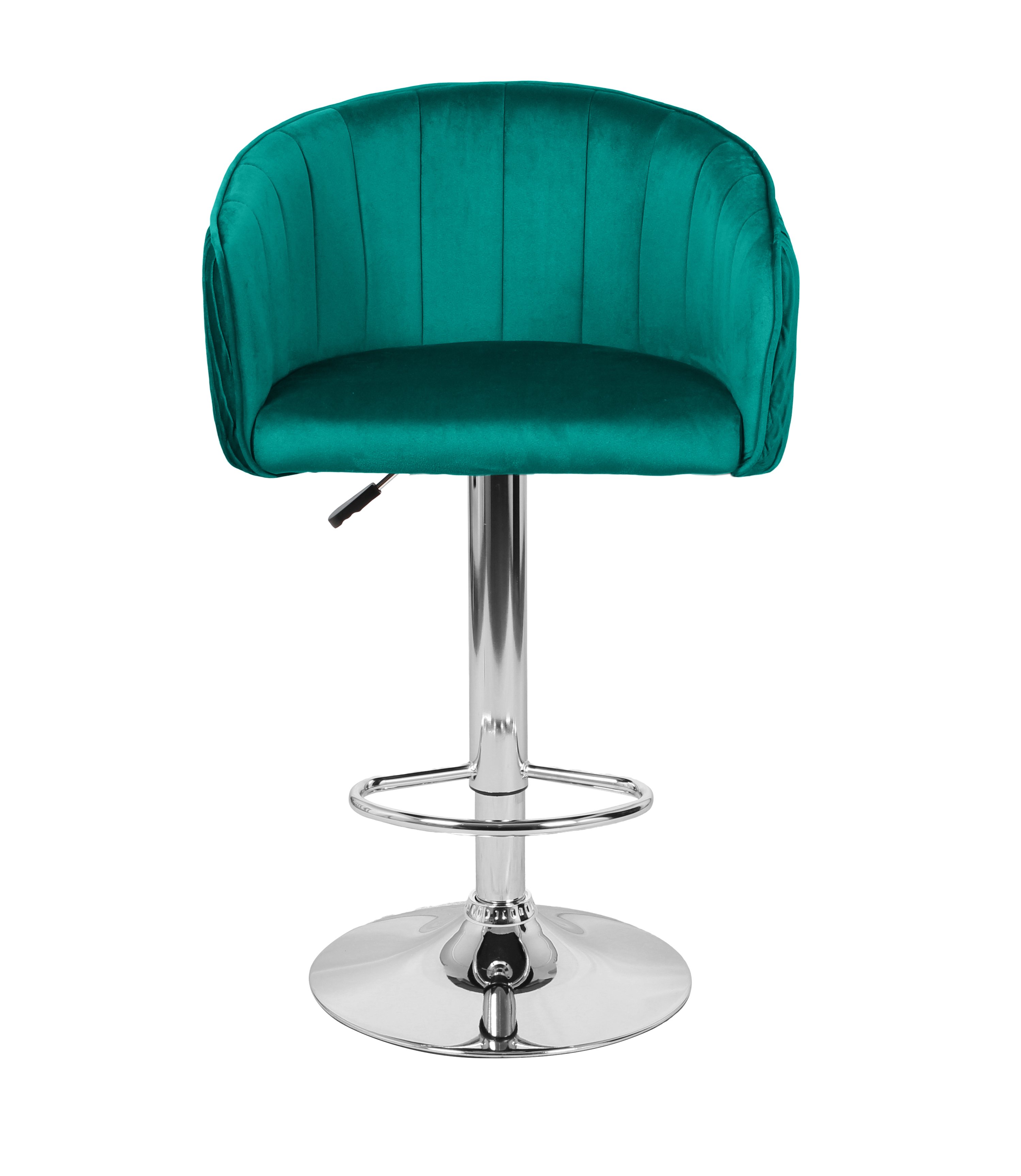 Барный стул на газлифте МАРК WX-2325 зеленый велюр, основание хромированная сталь