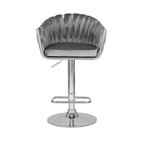 Барный стул на газлифте DOBRIN MARCEL LM-9692 серый велюр (MJ9-75)
