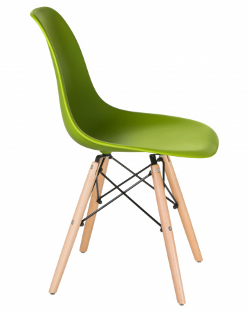 Обеденный стул DOBRIN DSW, ножки светлый бук, цвет салатовый (G-08) пластик 