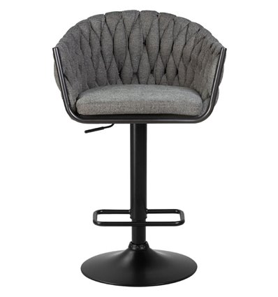 Барный стул на газлифте DOBRIN LEON LM-9690 графитовая ткань (LAR-275-21), черное основание