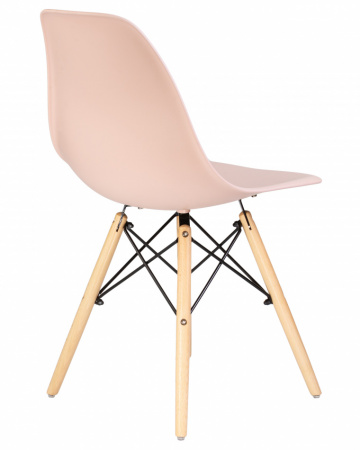 Обеденный стул DOBRIN DSW, ножки светлый бук, цвет светло-розовый (PK-02) пластик 