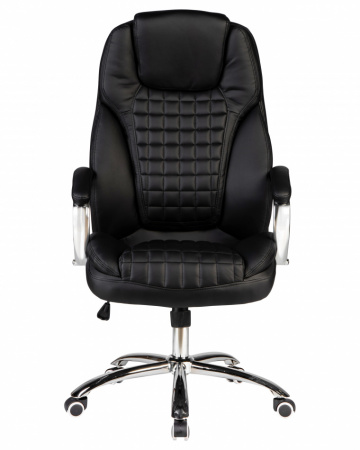 Офисное кресло для руководителей DOBRIN CHESTER LMR-114B, черный, основание хром сталь