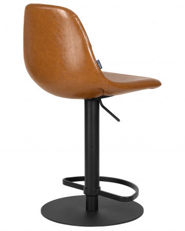 Барный стул на газлифте DOBRIN ROME, коричневый винтажный PU (MS09), черное основание