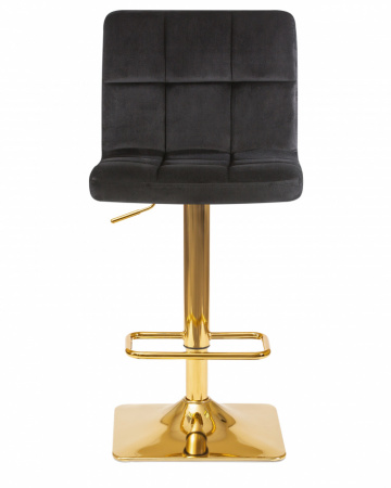 Барный стул на газлифте DOBRIN GOLDIE LM-5016 велюр черный, цвет основания золотой