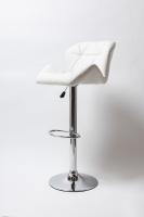 Барный стул на газлифте BN 1062-2, цвет белый экокожа, основание хром сталь