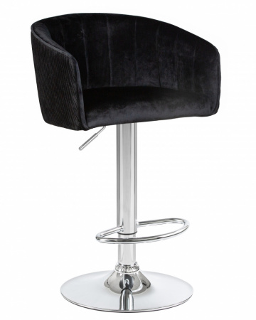 Барный стул на газлифте DOBRIN DARCY LM-5025, черный велюр (1922-21), цвет основания хром
