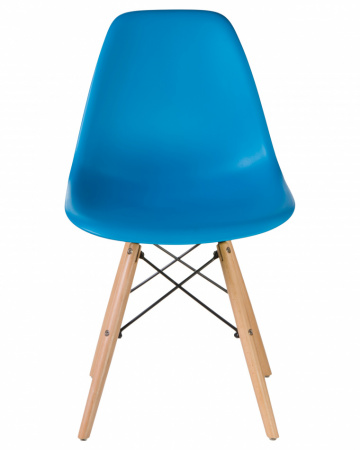 Обеденный стул DOBRIN DSW, ножки светлый бук, цвет голубой (BE-02) пластик 