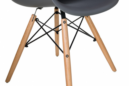 Обеденный стул DOBRIN DAW, ножки светлый бук, цвет сиденья тёмно-серый (GR-04) пластик