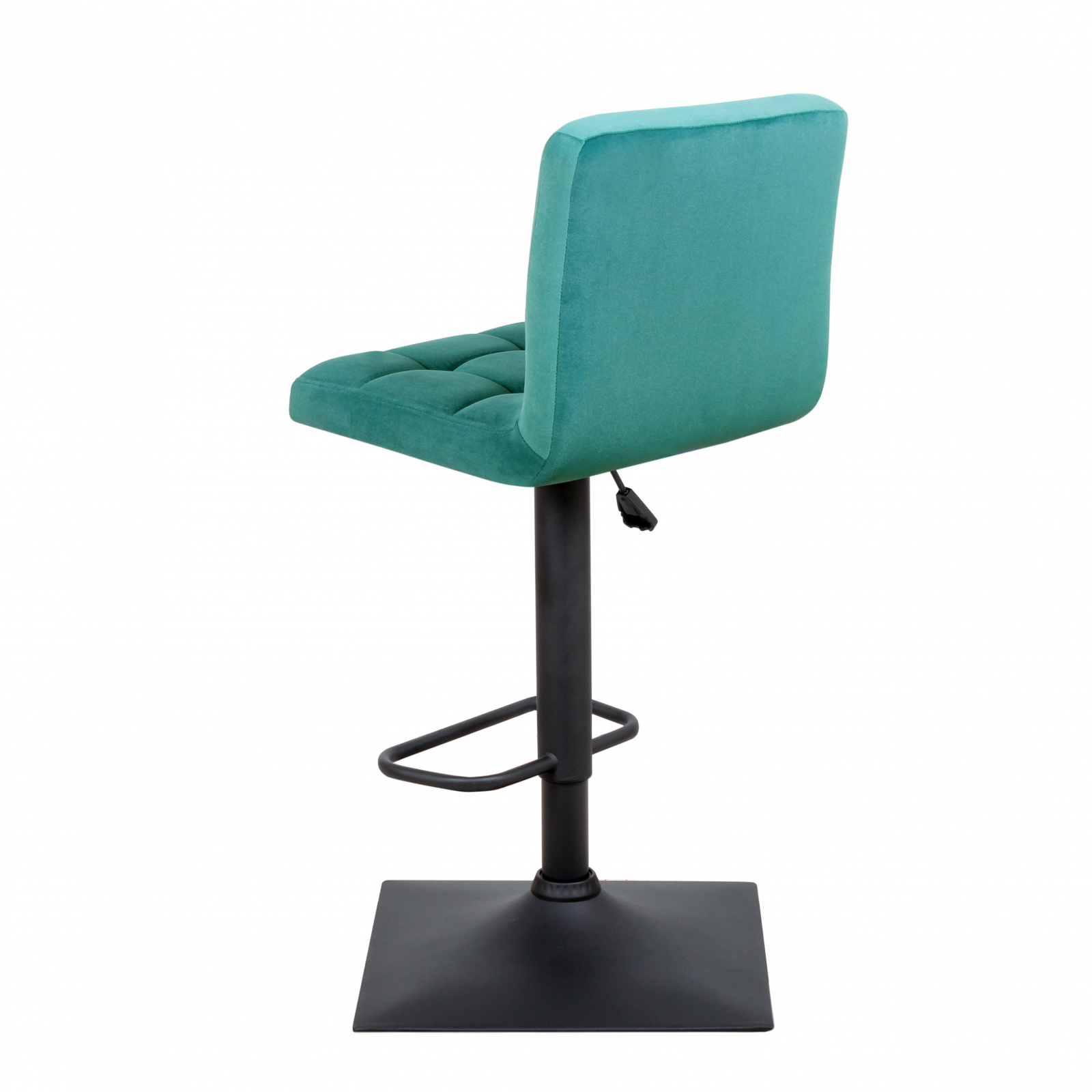 Барный стул на газлифте КУРТ зеленый велюр, черное основание 