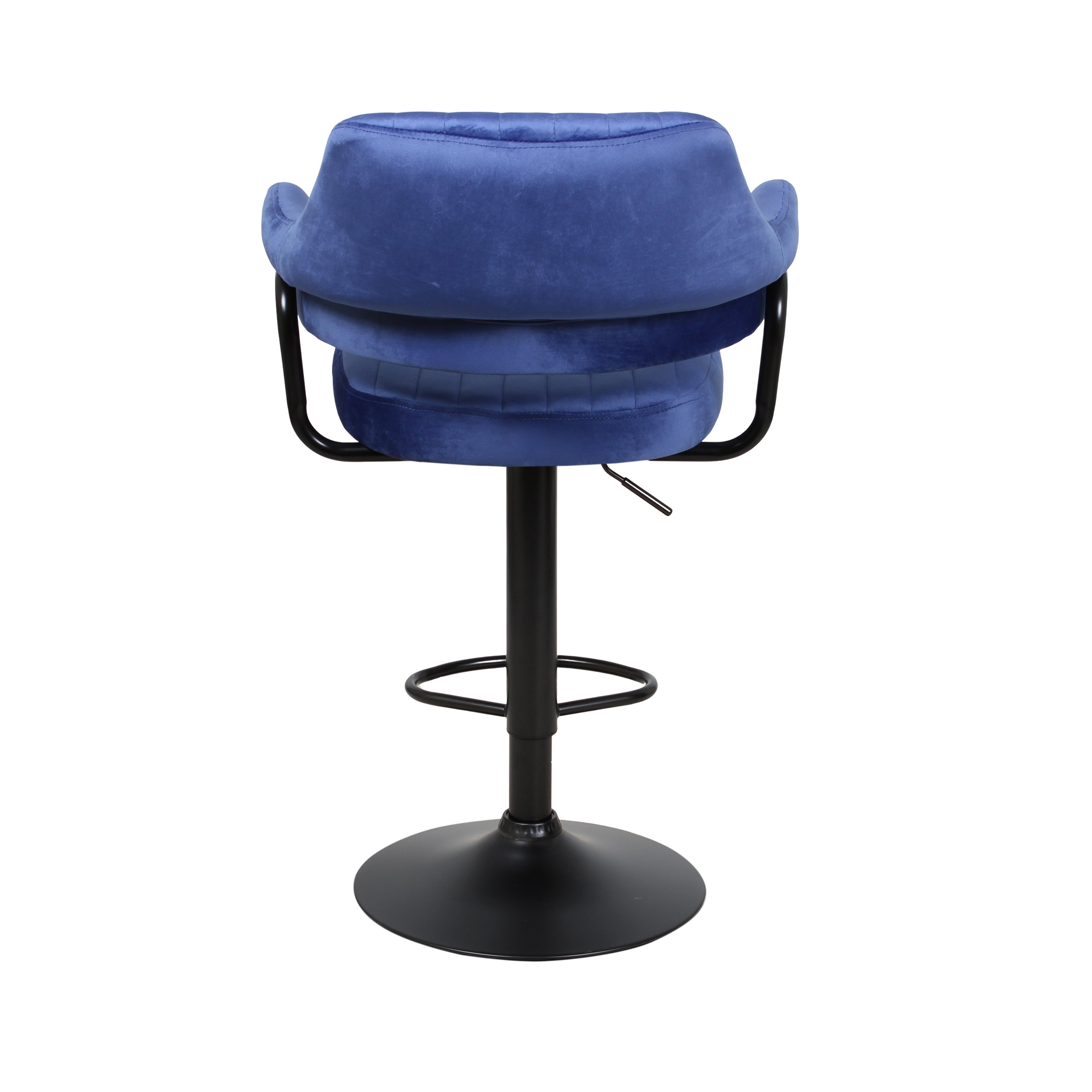 Барный стул на газлифте КАНТРИ WX-2917 синий велюр, цвет основания черный