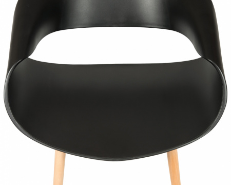 Обеденный стул DOBRIN ALIEN 682PP-LMZL, ножки светлый бук, цвет чёрный пластик (B-03)