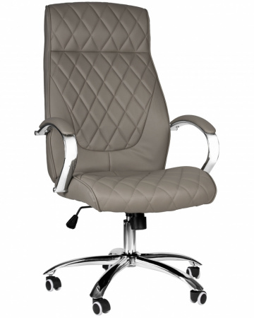 Офисное кресло для руководителей DOBRIN BENJAMIN LMR-117В серый, основание хром сталь
