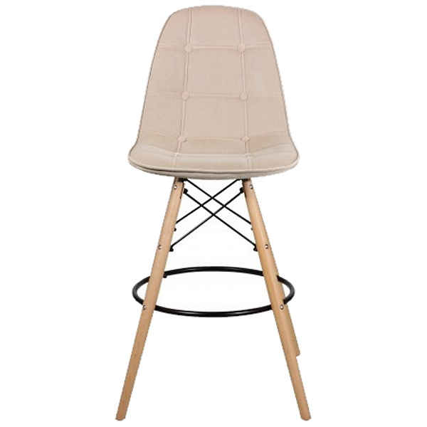 Барный стул ПАСКАЛЬ WX-2002V на деревянных ножках, бежевый велюр