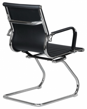 Офисное кресло для посетителей DOBRIN CODY LMR-102N, цвет черный, основание хромированная сталь