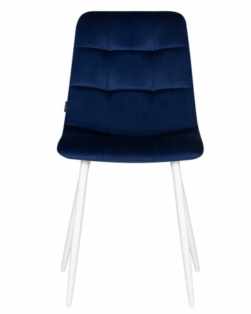 Обеденный стул DOBRIN CHILLY, Темно-синий Holland 60, основание белое