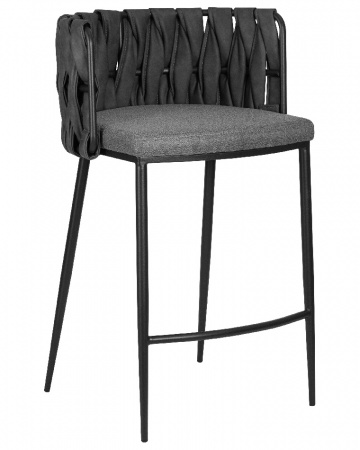 Полубарный стул DOBRIN AMELIA COUNTER, серая ткань (F-48), темно-серый винтажный PU