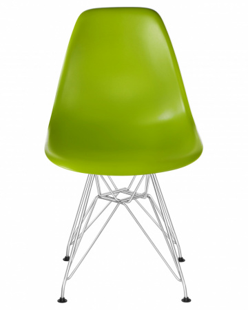 Обеденный стул DOBRIN DSR, ножки хром, цвет салатовый пластик (G-08)  