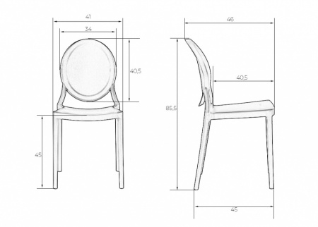 Обеденный стул DOBRIN ALBERT 712PP-LMZL чёрный пластик 