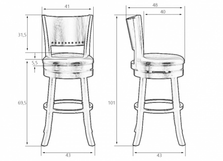 Полубарный стул DOBRIN TONY COUNTER LMU-4292, цвет капучино, черный