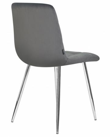 Обеденный стул DOBRIN ALEX, хром ножки, темно-серый велюр (V108-91)