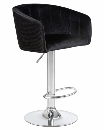 Барный стул на газлифте DOBRIN DARCY LM-5025, черный велюр (1922-21), цвет основания хром