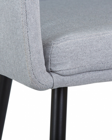 Обеденный стул DOBRIN ALINA LM-7304, серо-голубая ткань, черное основание