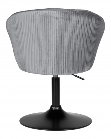 Кресло дизайнерское DOBRIN EDISON BLACK LM-8600_BlackBase, серый велюр (1922-19), цвет основания черный