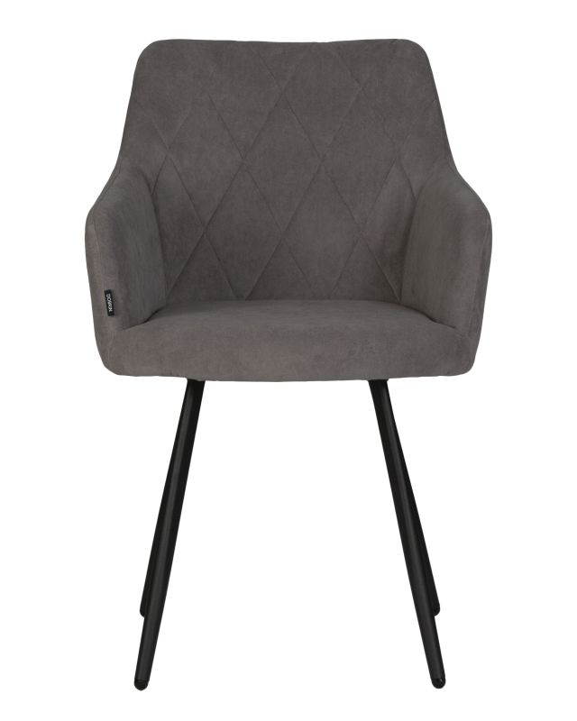 Обеденный стул DOBRIN ROBY, цвет сиденья Catania Stone велюр, цвет основания черный муар