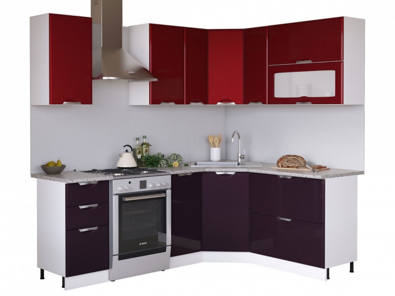 Угловая кухня Равенна Вива 1,65х1,65 бордо/фиолет