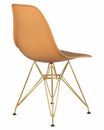 Обеденный стул DOBRIN DSR, ножки золотые, цвет персиковый пластик (NX-Y-06) 